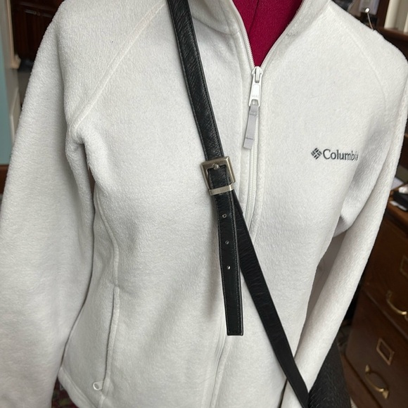 Kenneth Cole   Crossbody bag woven front leather Black /Silvertone back zip pock - Picture 4 of 17